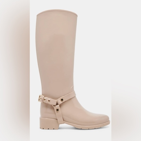 Women's Beige Knee-High Waterproof Boots - Picture 1 of 13